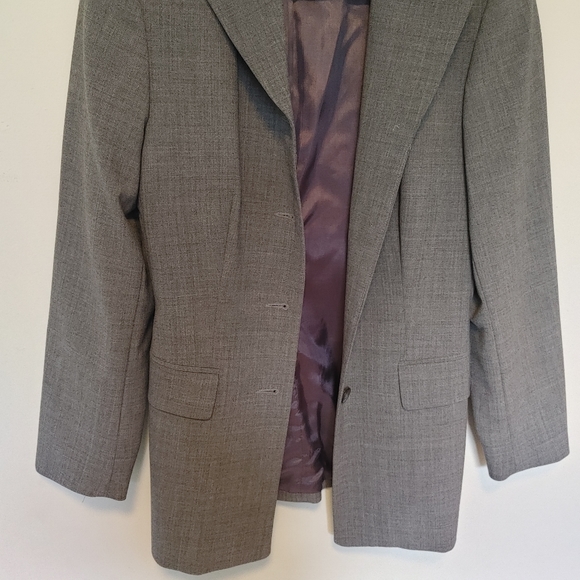 Mexx Gray Wool Blend Long 4 Button Blazer (Size 6) - Picture 7 of 8